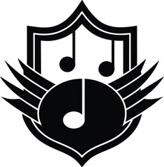 music logo , black and white music logo or icon 