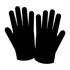 Obraz premium Silhouette of Two Gloves, protection for hands, workers and safety gear