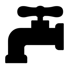 Silhouette of a traditional faucet with a cross handle and fixture