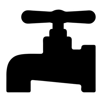 recommend clip art: Simple Black Silhouette Illustration of a Water Faucet or Tap Fixture