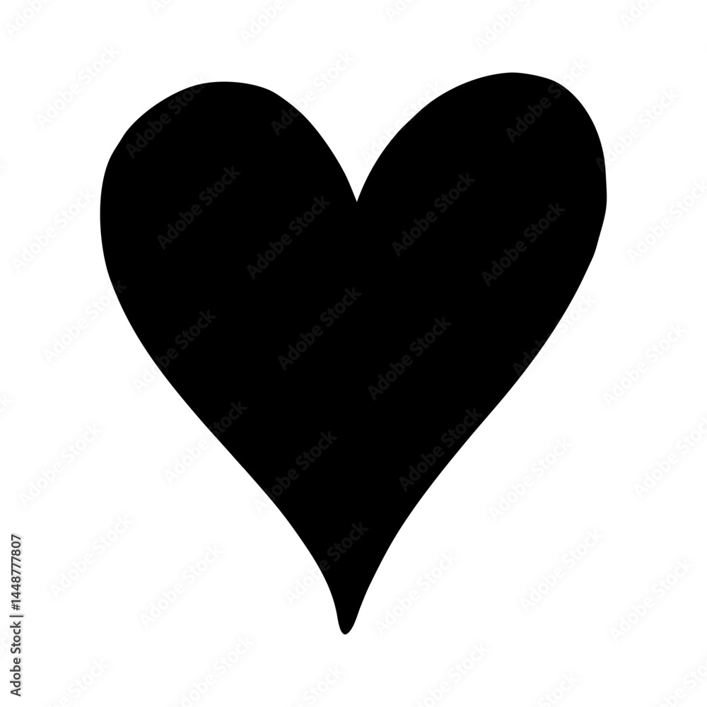 Poster a single black heart on a white background with simple design