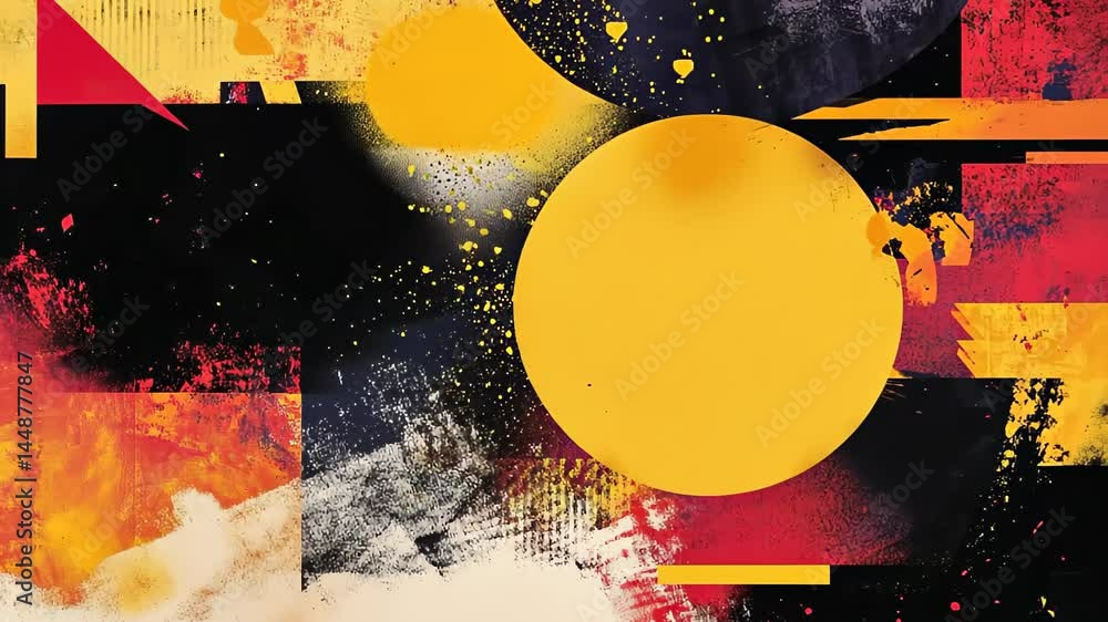 Aufkleber vibrant abstract art creates a dazzling interplay of colors and shapes in a striking composition ful