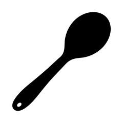 Simple black silhouette of a spoon commonly used for cooking and eating