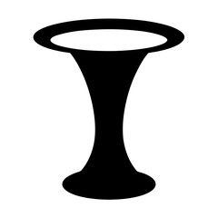 Sleek black funnel illustration representing transformation and transition process