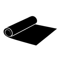 Rolled Up Yoga Mat Flat Design, Fitness and Exercise Equipment Icon