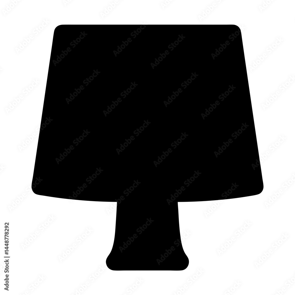 Poster elegant silhouette of a table lamp with rounded corners and simple base