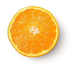 orange slice with shadow isolated on transparent background