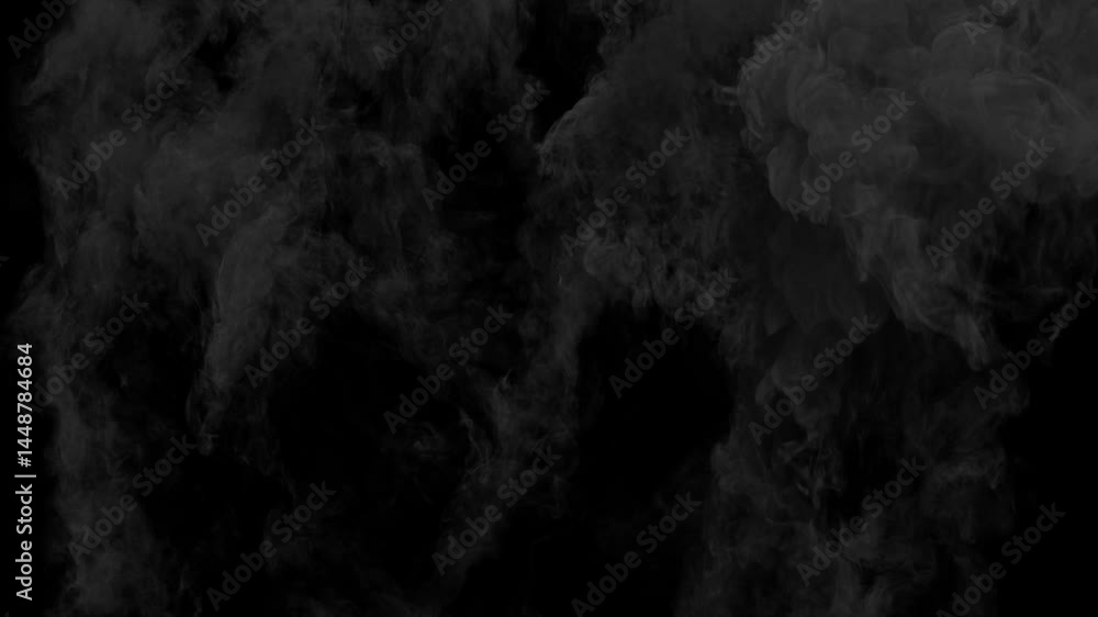 Aufkleber 8 seamless transitions of thick black smoke rises from the bottom, dissipating upwards with an alpha