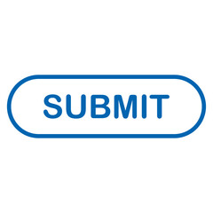 Submit outline button symbol icon isolated on a white background. Click and action blue line button for web template, applications, development. Vector illustration EPS 10.