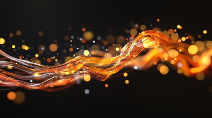 Obraz premium Energy flow in fiber optics.