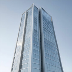 Obraz premium A modern apartment tower with floor-to-ceiling windows, sleek facade.