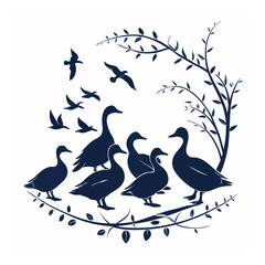 Obraz premium Duck silhouette bundle vector design