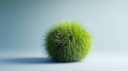 Green Fluffy Orb A Textured Sphere of Faux Grass Delight