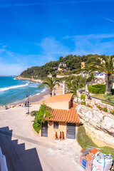 Picturesque cami de ronda coastal path leading to roc de sant gaieta in spain
