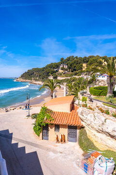 Picturesque cami de ronda coastal path leading to roc de sant gaieta in spain