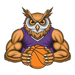 owl basketball mascot vector illustration design