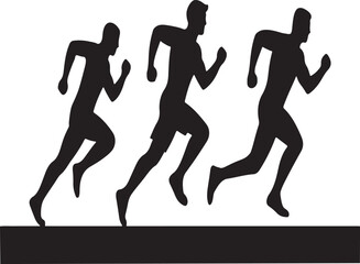 Running Man Silhouette Vector Art Illustration on a White Background