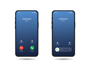 SmartPhone Call Screen Concept UI. Incoming Call Screen Template. Smartphone. Android. Phone. UI. UX.