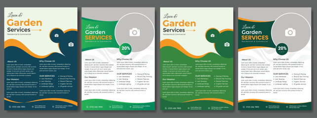 Lawn Care Service Flyer Template, Garden Maintenance Promotional Poster, Landscaping Company Flyer Design, Gardening & Lawn Service Advertisement, Modern Lawn Mowing Flyer Design, Printable Garden 