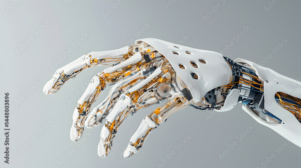 Aufkleber a detailed image of a robotic hand's intricate design. suggestion: use this image for futuristic tec