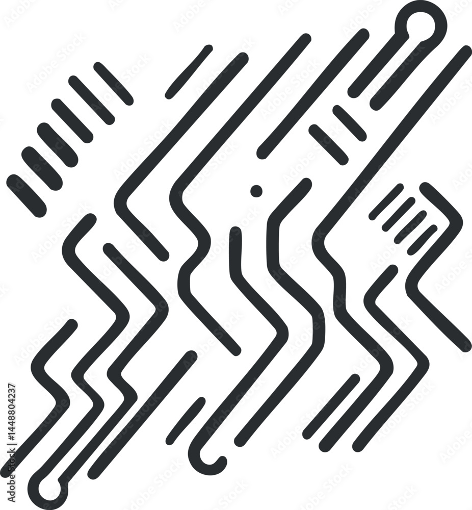 Poster abstract geometric pattern with black curved lines on white background for modern design