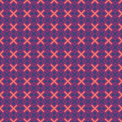Geometric Cross Pattern in Coral and Purple