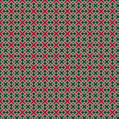 Geometric Cross Pattern in Christmas Colors