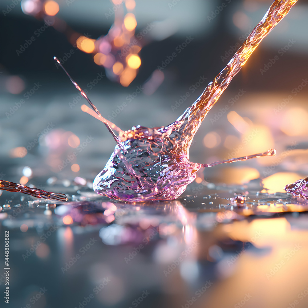 Aufkleber artistic abstract image featuring a stylized splash of liquid or crystal shapes. ideal for modern we