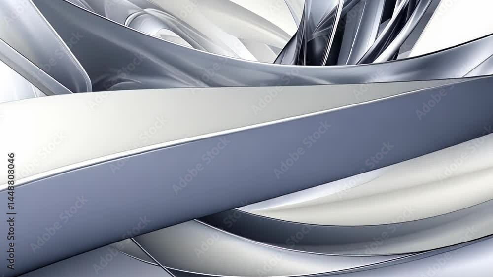 Poster fluid shapes swirl and blend in an abstract dance of light and shadow across a smooth, glossy surfac