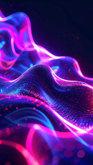 Obraz premium wallpaper, sound-reactive liquid neon waves