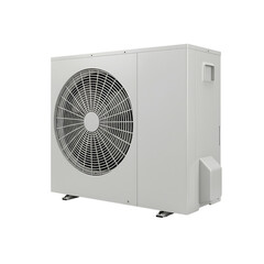 Fototapeta premium Air conditioning unit with fan on a white surface transparent background