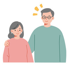 Fototapeta premium Couple posing for photo with smiles and love. Warm embraces and happy eyes convey relationship harmony and joy of shared moments.