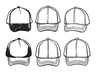 Baseball Cap Line Art Illustration