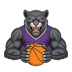 panther basketball mascot vector illustration design