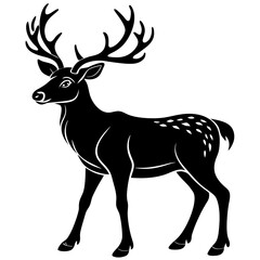 deer vector illustration silhouette 