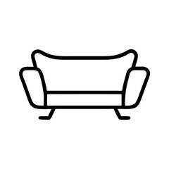 Minimalist  Reclining Sofa Design in Black Outline, icon, vector  