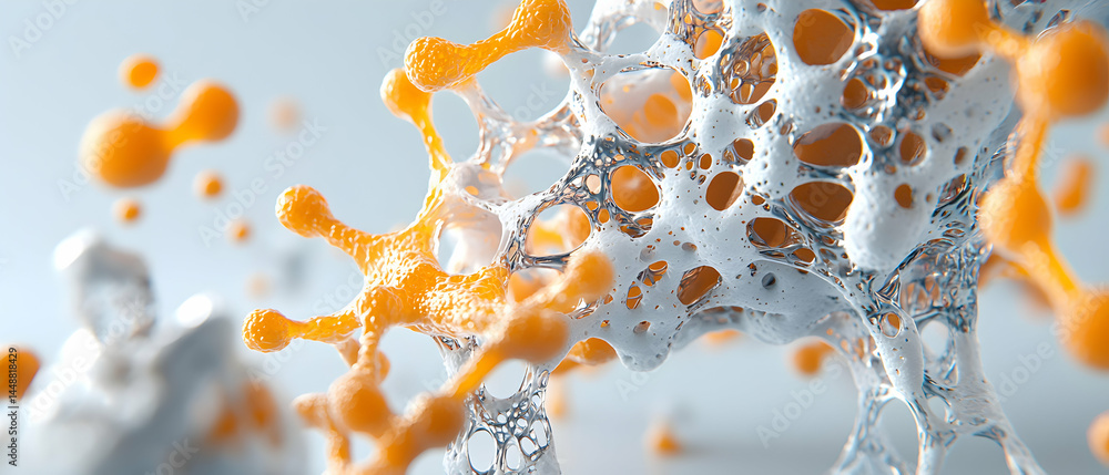 Poster a vibrant abstract image showcasing biological structures. this could be used for educational illust