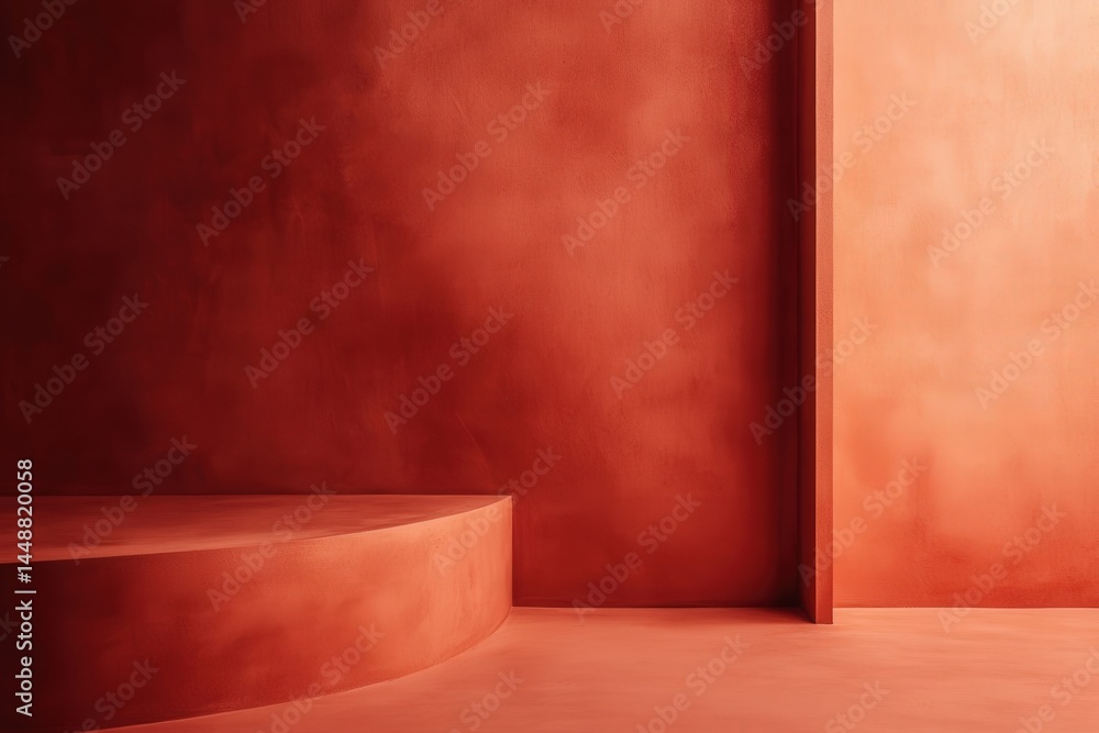Poster warm terracotta background with soft texture and light vignette
