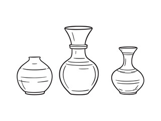 Simple Vase Ceramic Line Illustration