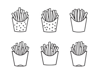 Cheese Fries Line Art Illustration
