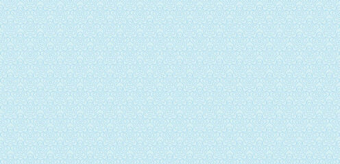 Elegant Swirls Texture in Soft Blue. Star shape line art seamless geometric vector pattern design in blue color.