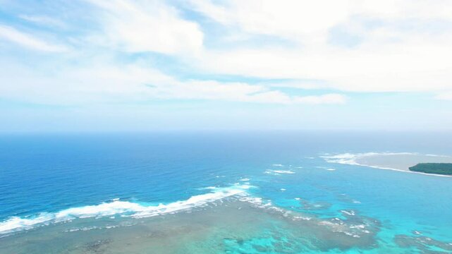 4K Aerial Drone Footage of Guyam Island in Siargao, Philippines &ndash; Tropical Sandbar, Clear Blue Water, and Palm Trees