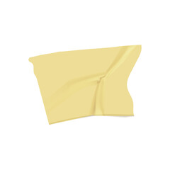 Beige diagonal adhesive tape shape with wrinkles on transparent background for label or design overlay use