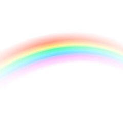 Soft colorful rainbow curve illustration on transparent background for dreamy graphics and kids themes