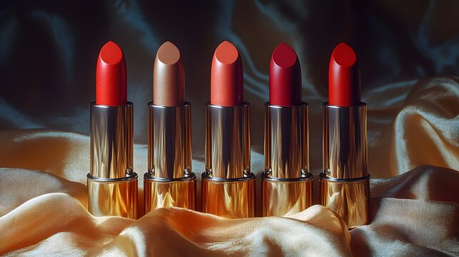 Mockup Mock up Lipsticks on Fabric, Beauty Product Photography