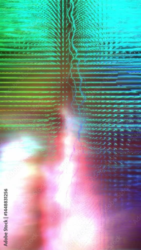 Poster Watch as colorful light patterns dance and interact, creating a stunning abstract vertical video display filled with energy and creativity
