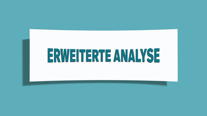 Erweiterte Analyse (Advanced analysis) - A card isolated on light green background.