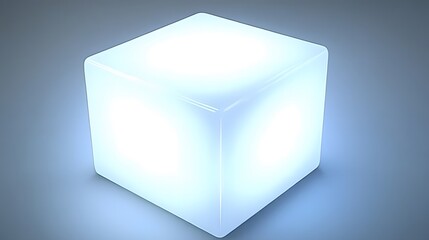 Glowing Cube Abstract 3D Render Light Minimalist Design