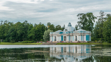 Grotto Pavilion timelapse in Catherine Park at Tsarskoye Selo Pushkin , St. Petersburg, Russia