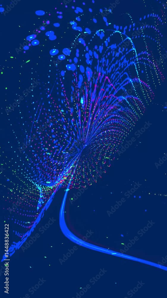 Poster Colorful waves of light swirl and intertwine, producing a captivating and dynamic display, vertical video